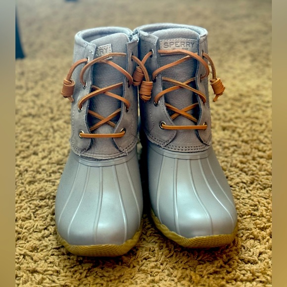 Grey Sperry Duck Boots - Picture 1 of 5